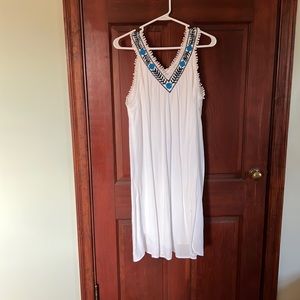 Loft white shift dress